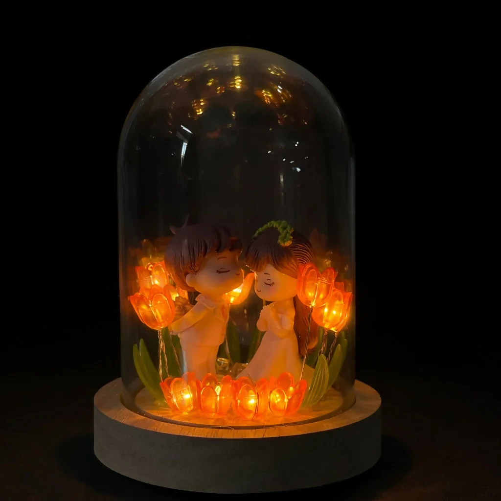 Couple Dome Decorative Lamp for Bedroom, Table & Gift Decor - Image 3