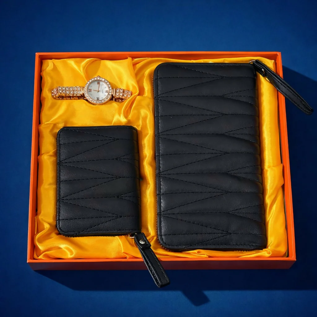 Couple Wallet & Watch Gift Set Premium Combo Box (Color may vary) - Image 4