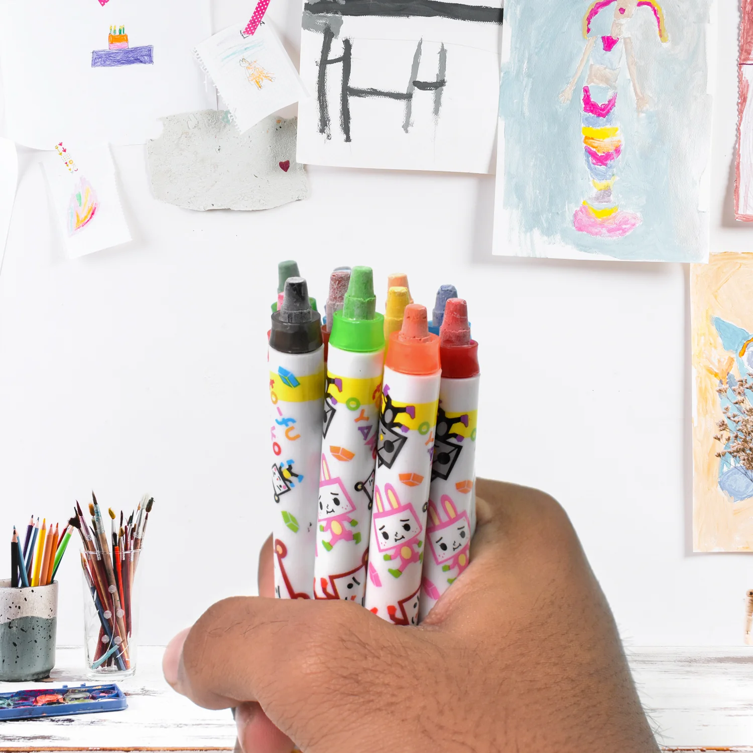 Crayons - 12 Colours Washable Testable Non-Toxic Jumbo Crayons for Toddlers - Image 7