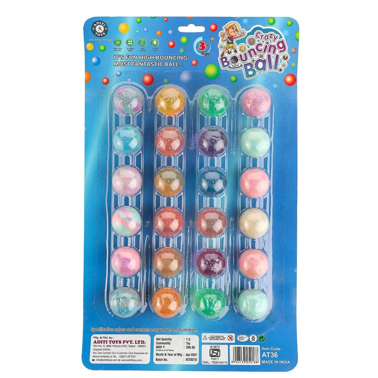 Aditi Crazy Bouncing Ball in Colourful Different Colors,Ball for All Age Children (Pack of 24) - Image 4