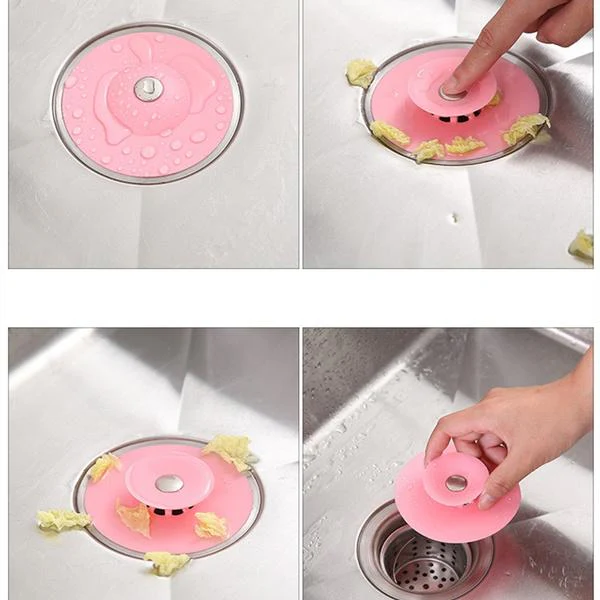 Creative 2-in-1 Silicone Sewer Sink Sealer Cover Drainer (multicolour) - Image 8