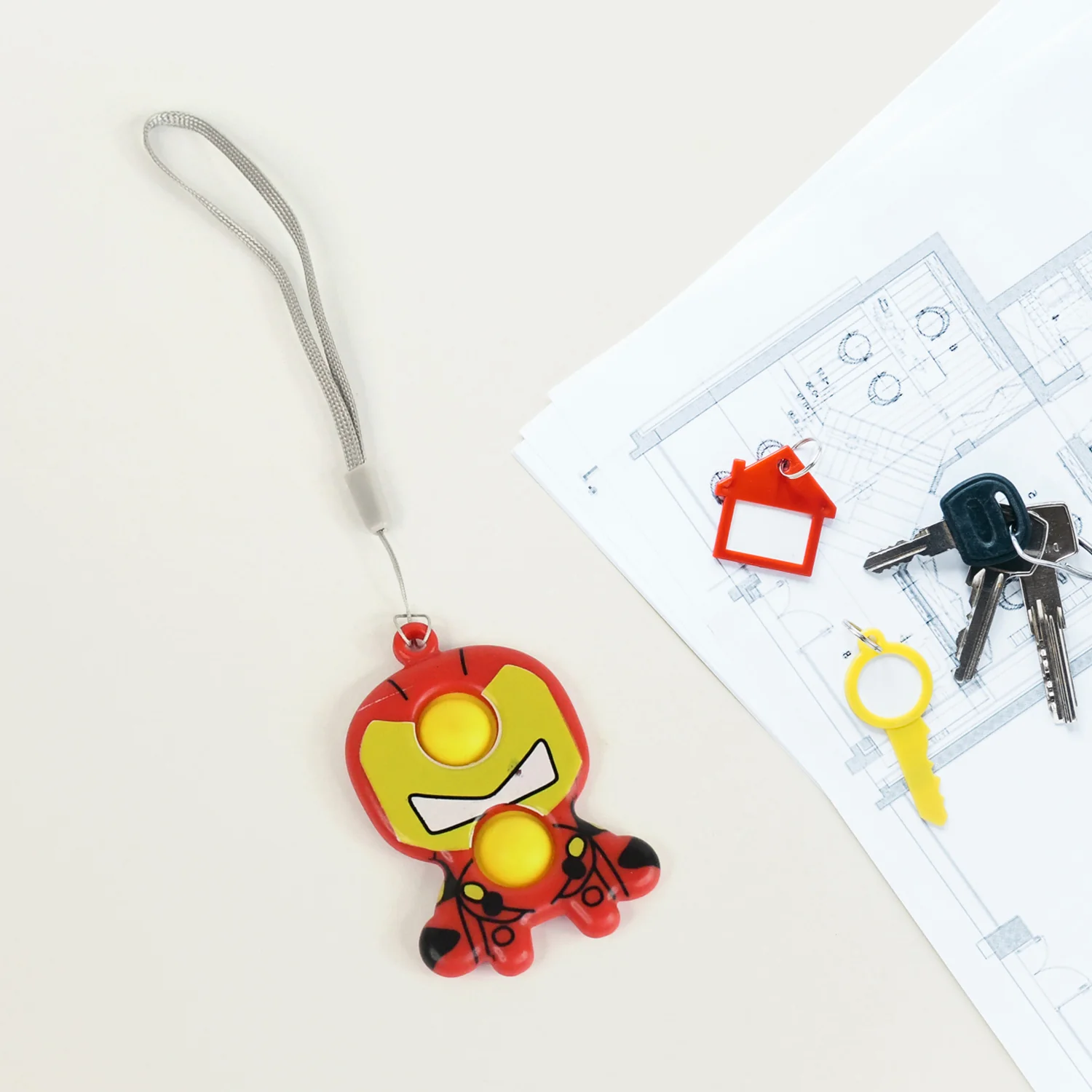 Creative Cartoon Style Mini Push Pop Bubble Keychain (1 Pc) - Image 5