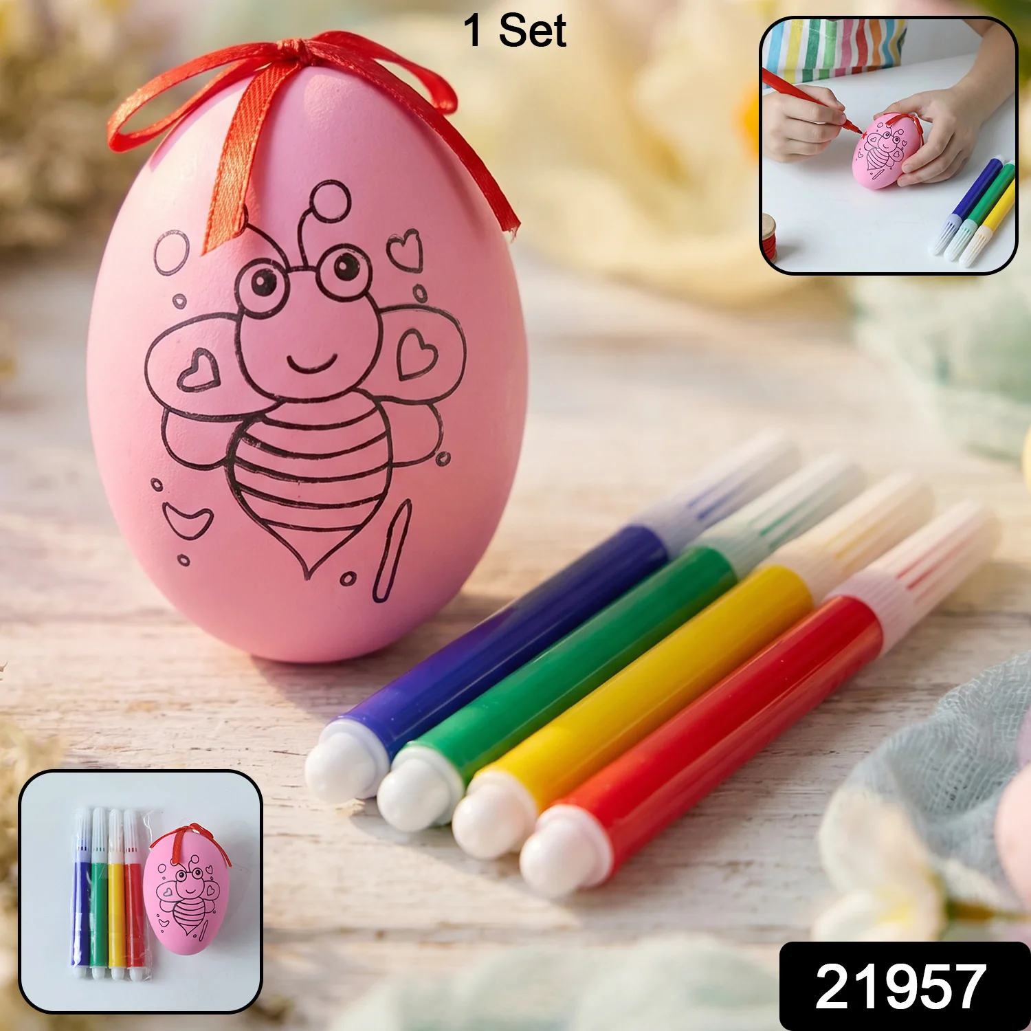 Creative DIY Paint Egg and Color Pens (1  Set) - Image 2