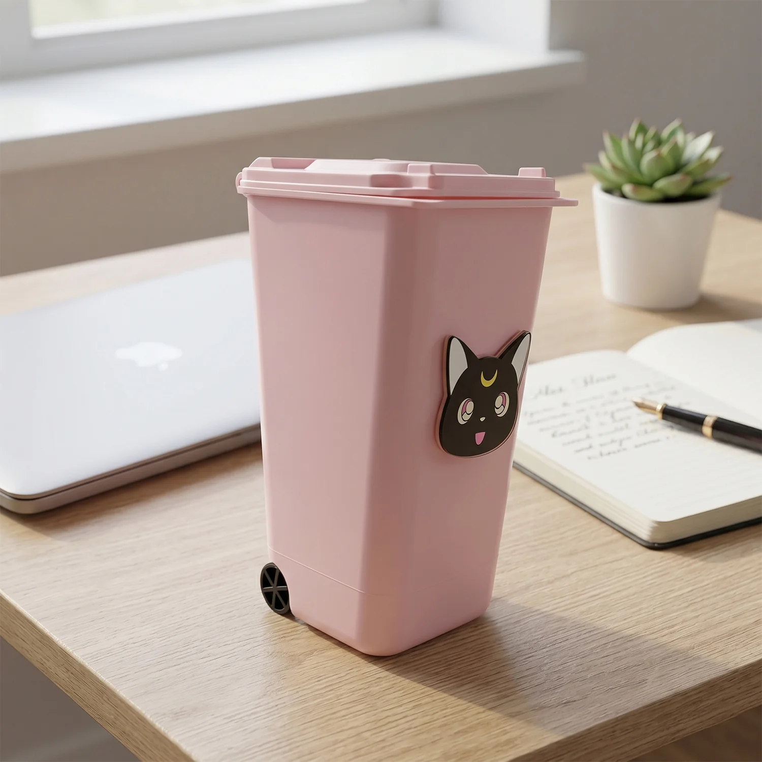 Creative Mini Trash Can Shape Pen Stand with Lid (1 Pc) - Image 8