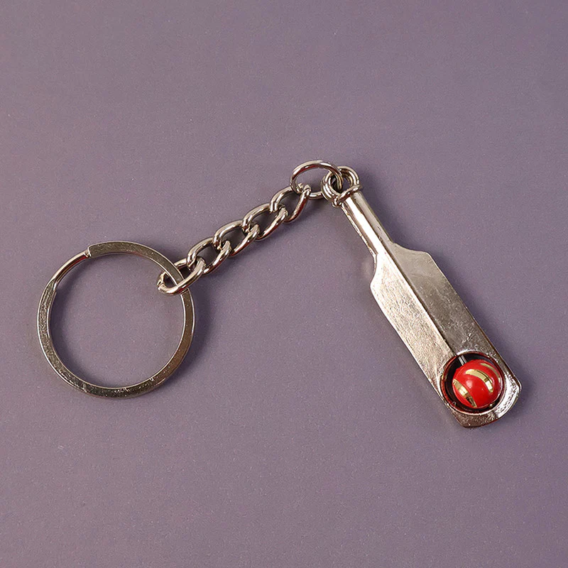 Cricket Bat with Ball Keychain (metal keychain) - Image 3