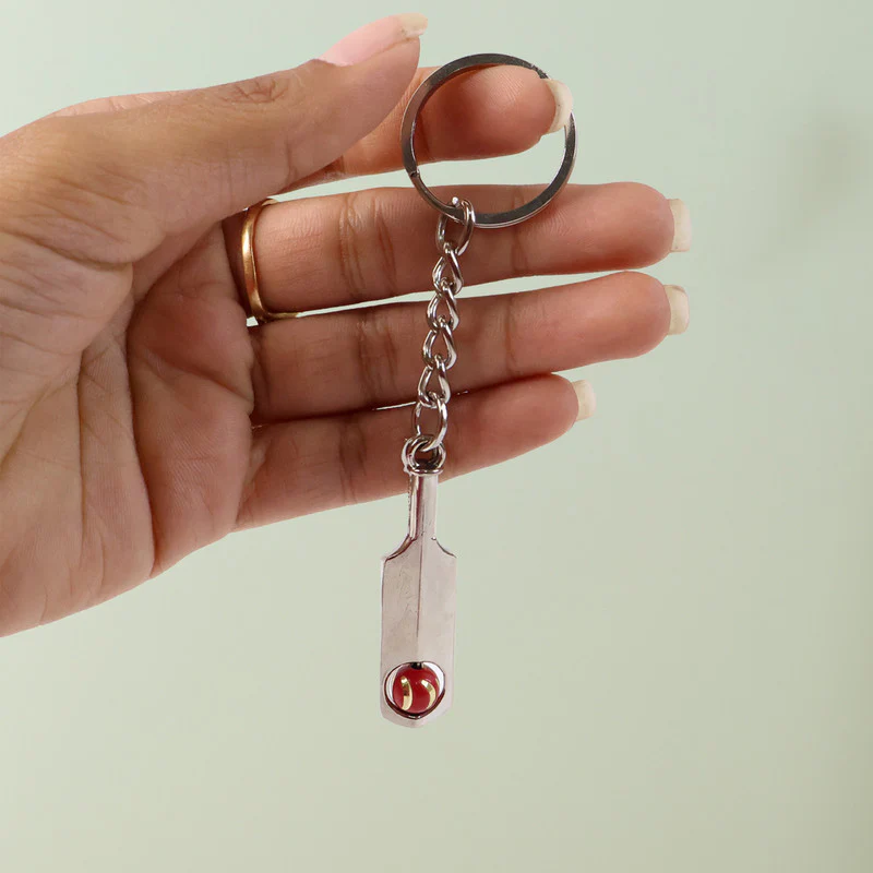 Cricket Bat with Ball Keychain (metal keychain) - Image 6