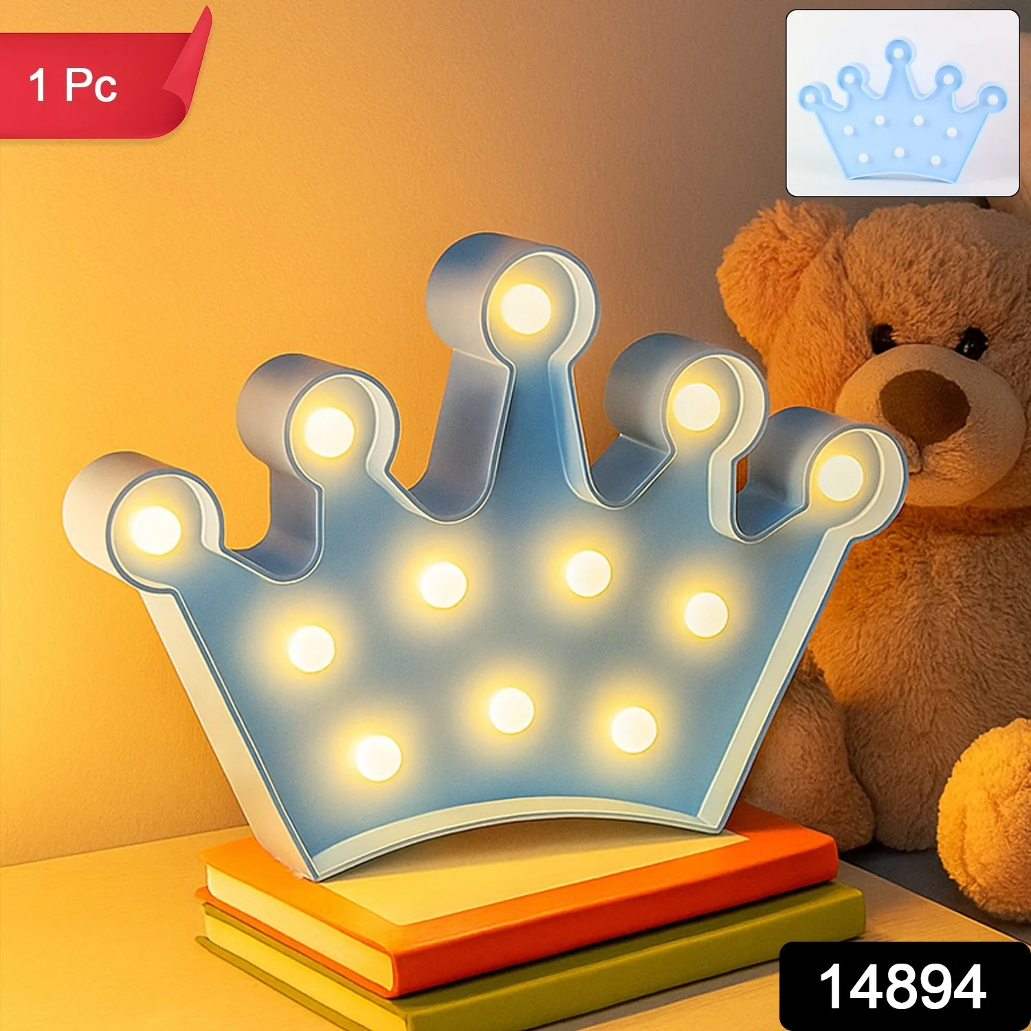 Crown Shaped LED Decorative Night Lamp (1 Pc) - Image 2