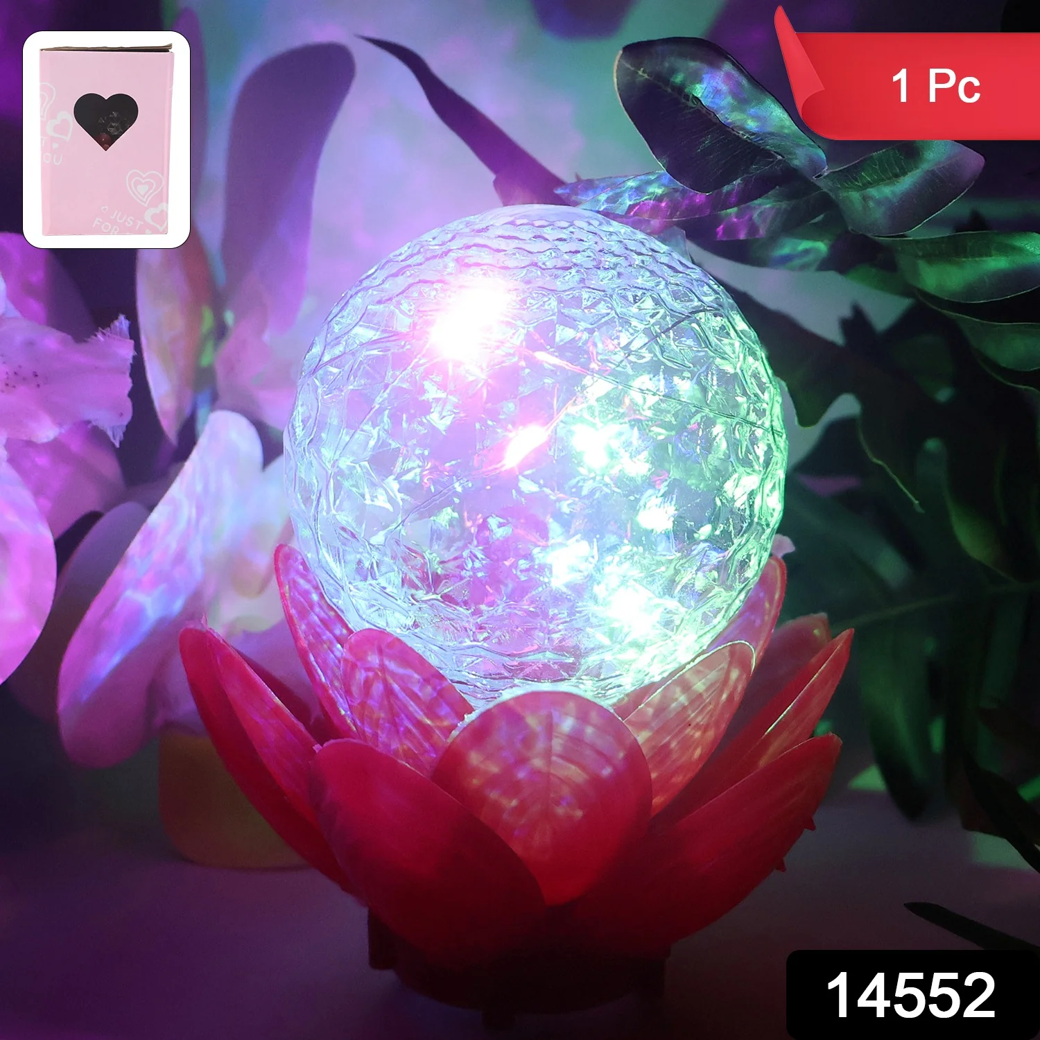 Crystal Ball Lotus LED Decorative Light (1 Pc) - Image 2