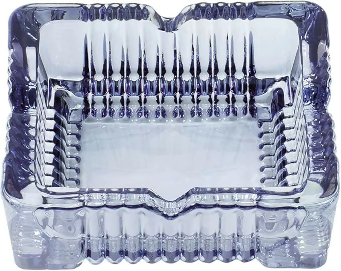 Premium Heavy Duty Crystal Glass Ashtray for Home, Office, or Outdoor Use – Classic Square Design with Deep Grooves and Elegant Cut Pattern – Ideal Gift for Smokers, Bars, and Lounge Decor - Image 3