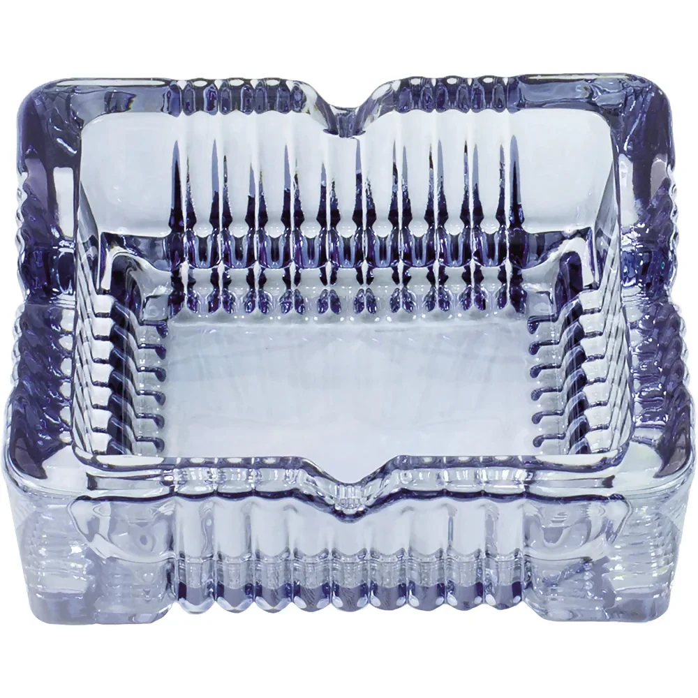 Premium Heavy Duty Crystal Glass Ashtray for Home, Office, or Outdoor Use – Classic Square Design with Deep Grooves and Elegant Cut Pattern – Ideal Gift for Smokers, Bars, and Lounge Decor - Image 4