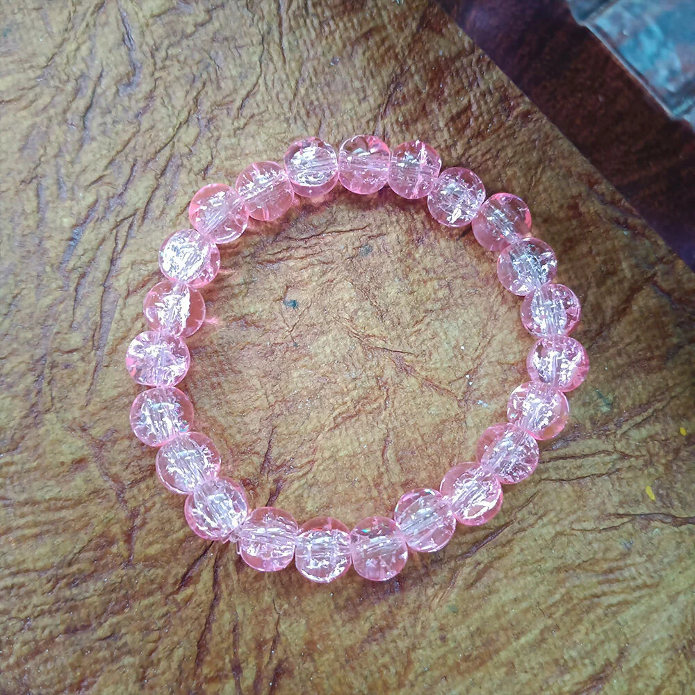 Crystal Crackle Glass Beads Stretch Bracelet - Image 3