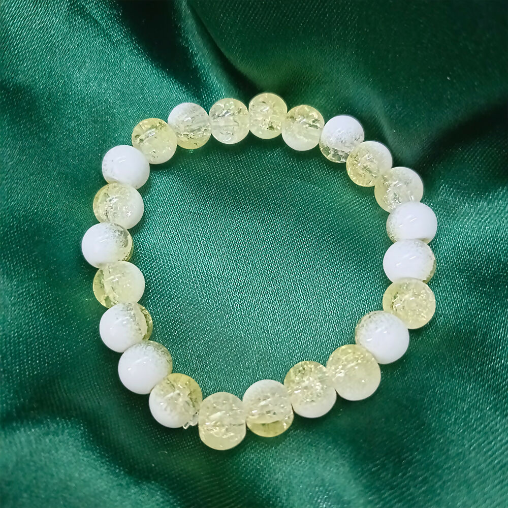 Crystal Crackle Glass Beads Stretch Bracelet - Image 3