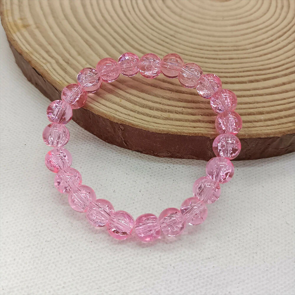 Crystal Crackle Glass Beads Stretch Bracelet - Image 2