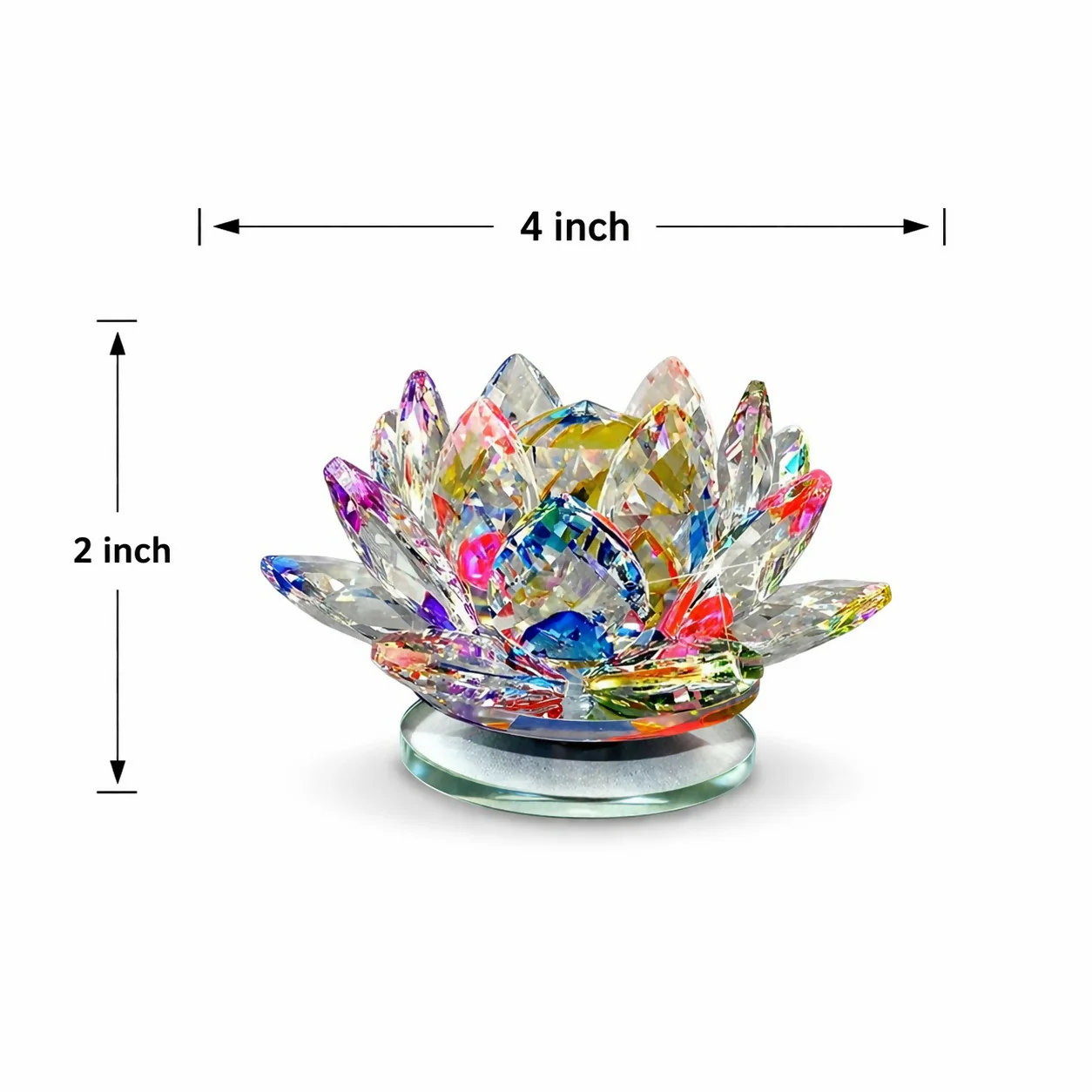 Crystal Cut Decorative Glass Lamp Shade Table Decor Showpiece - Image 5
