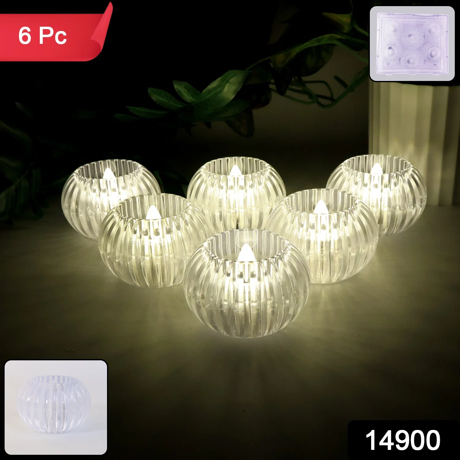 Crystal Design LED Flameless Tealight Candles (6 Pc) - Image 2