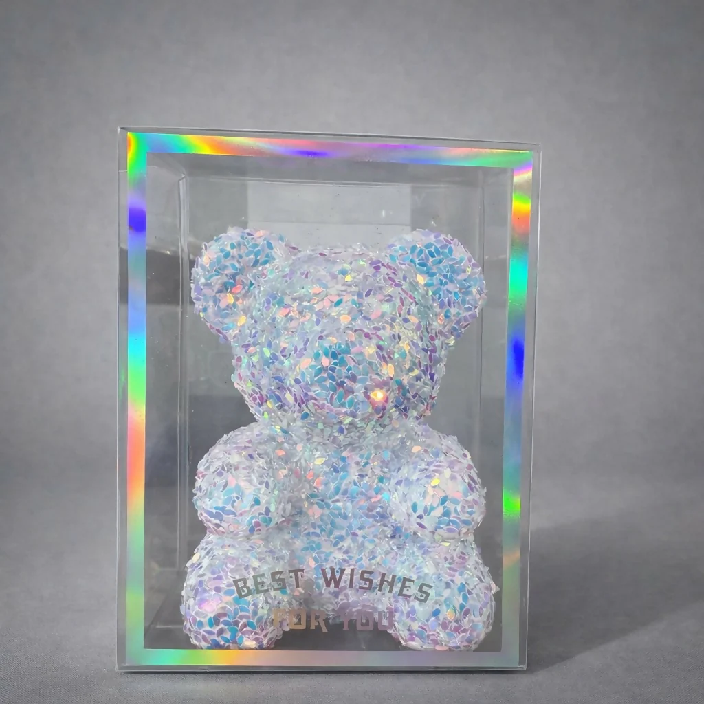 Crystal Glitter Teddy Bear Showpiece with Gift Display Box - Image 2