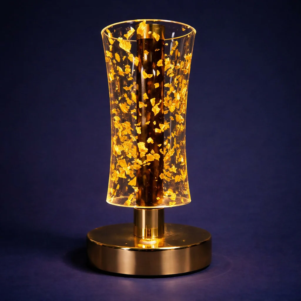 Crystal Glow LED Table Lamp with Elegant Gold Finish - Image 3