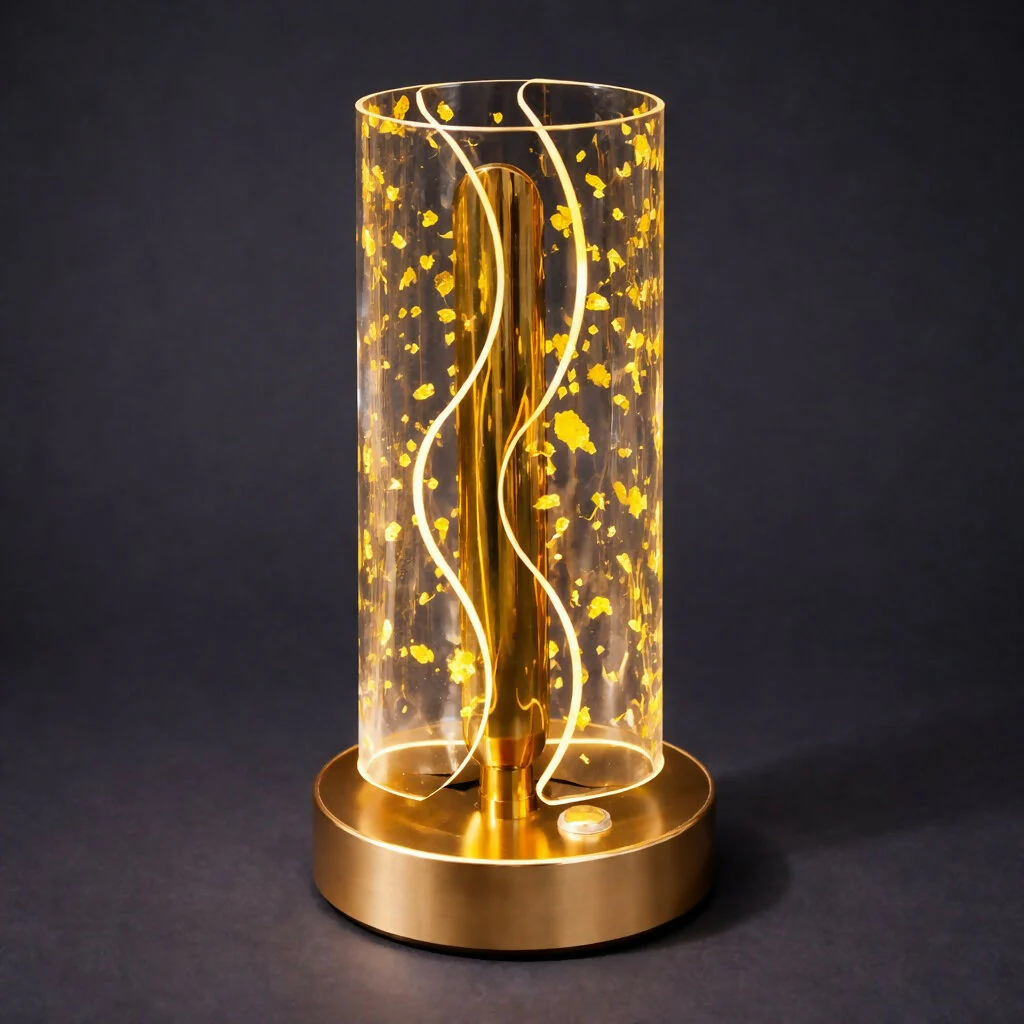Crystal Glow LED Table Lamp with Elegant Gold Finish - Image 6