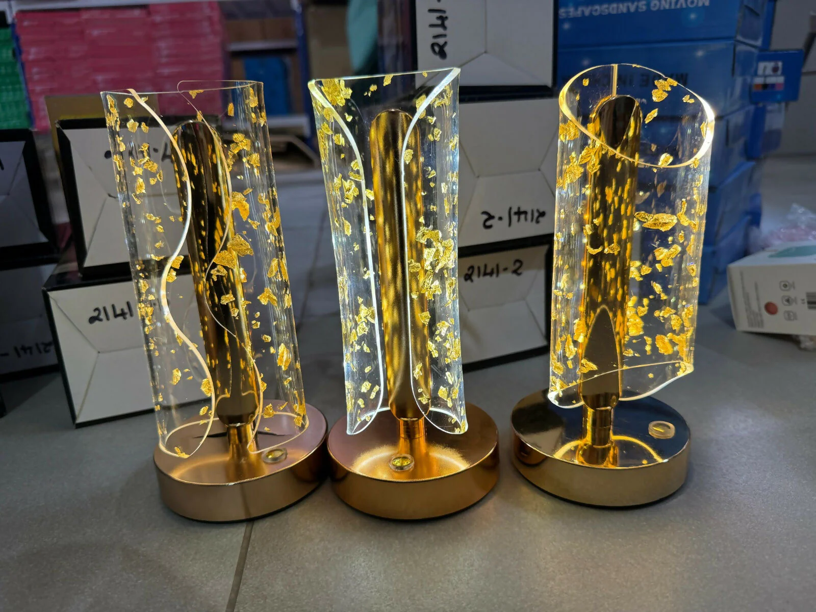 Crystal Glow LED Table Lamp with Elegant Gold Finish - Image 7