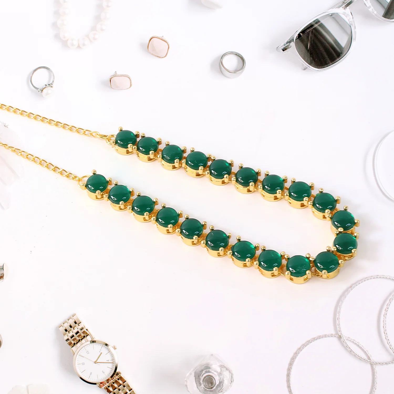 Crystal Necklace Jewellery set with Earrings For Girls - Image 3