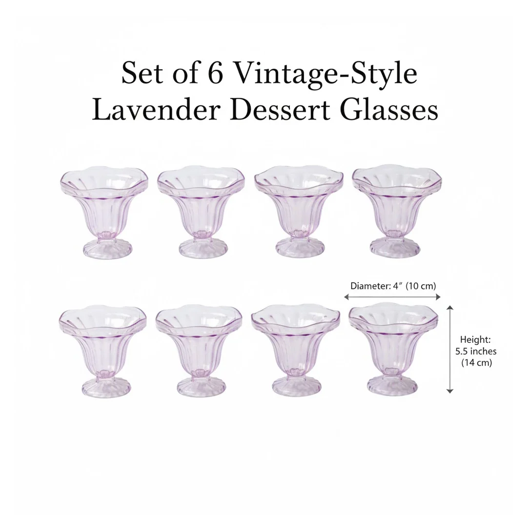 Crystal Plastic Ice-Cream Bowl Set – Serving Bowls (6 Pc) - Image 2