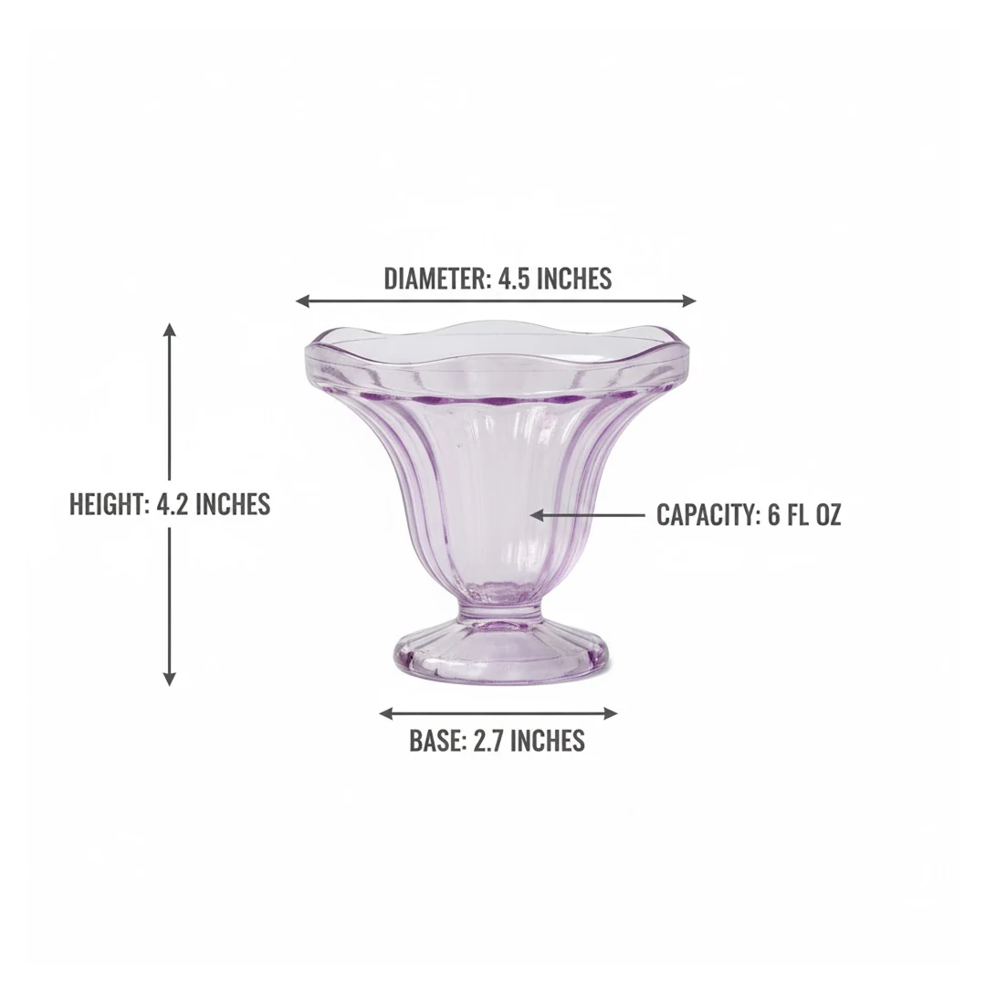 Crystal Plastic Ice-Cream Bowl Set – Serving Bowls (6 Pc) - Image 3
