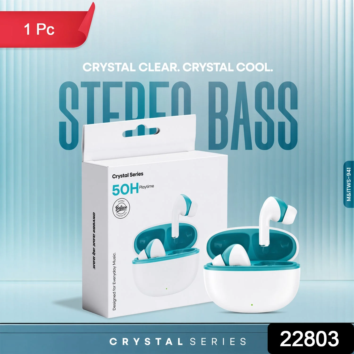 Crystal Series Wireless Bluetooth Earbuds (1 Pc) - Image 2
