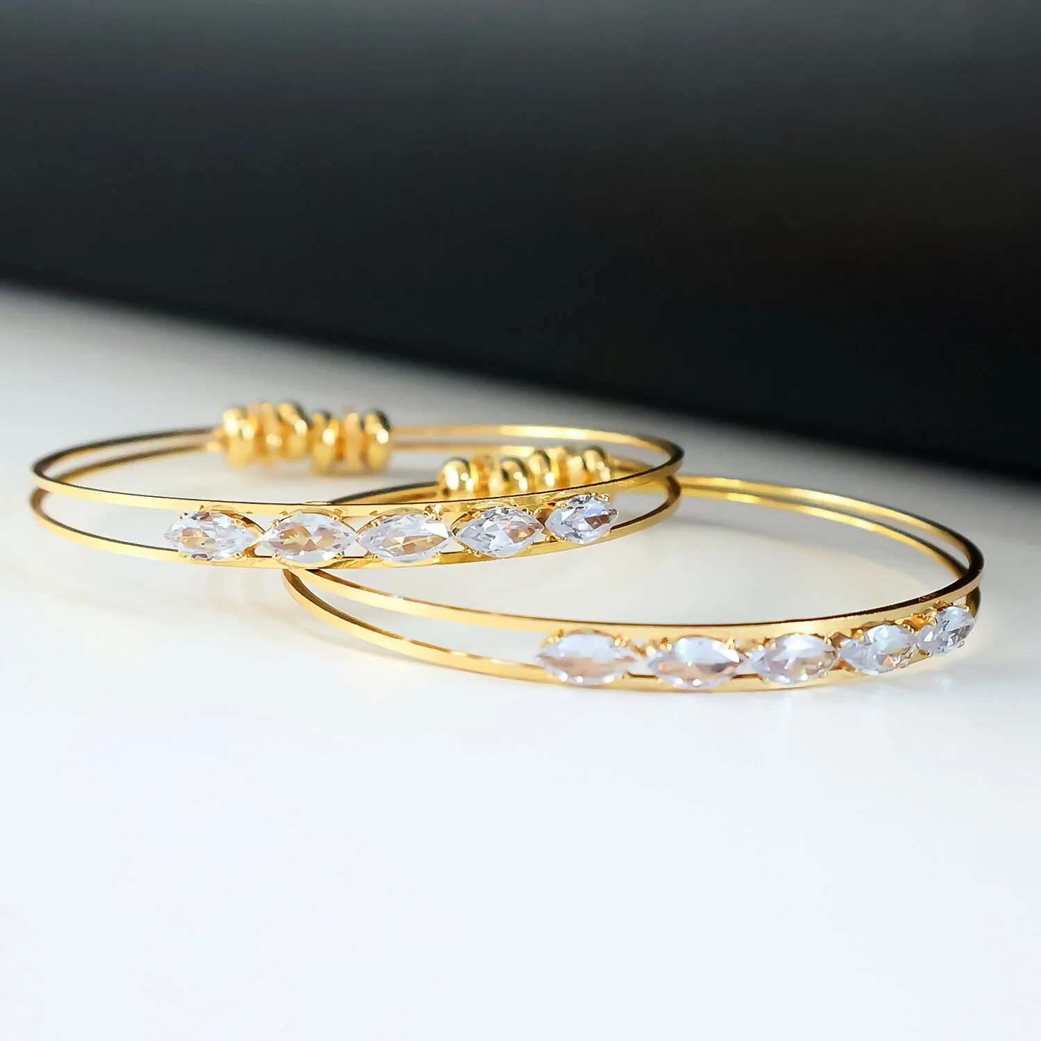 Crystal Studded Dual-Line Bangles - Image 4