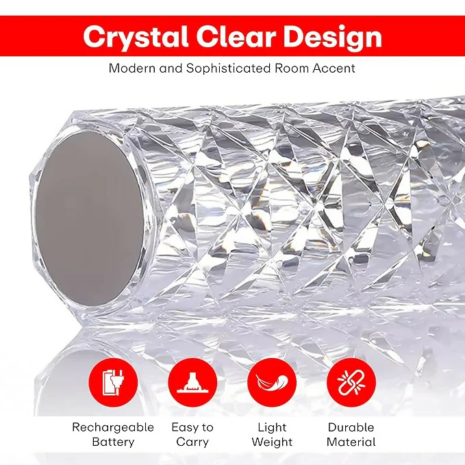 Crystal Diamond Table Lamp with Remote Control – Rechargeable Touch LED Night Light for Bedroom, Living Room & Romantic Decor – Multicolor Ambient Lighting for Parties, Gifts, and Home Interior Accents - Image 4