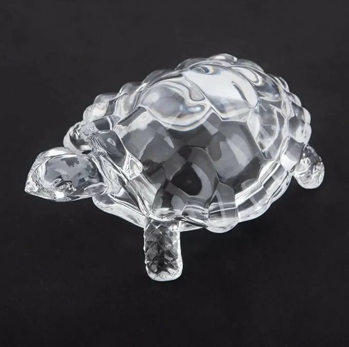 Crystal Turtle Decorative tray Crystal Tortoise Glass Kachua with Beautiful Bowl Plate Fengshui Vastu Set for Good Luck Feng Shui Turtle Best Gift for Office Showcase Showpiece and Home Décor - Image 5