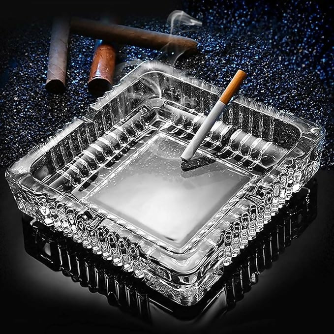 Luxury Crystal Glass Ashtray for Home, Office & Deck Decoration - Image 2