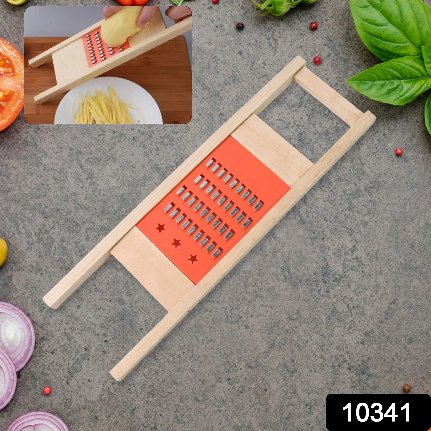 Cucumber Vegetable Slicer Salad Kitchen Wooden Shredder Cutter Grater Slicer - Image 2