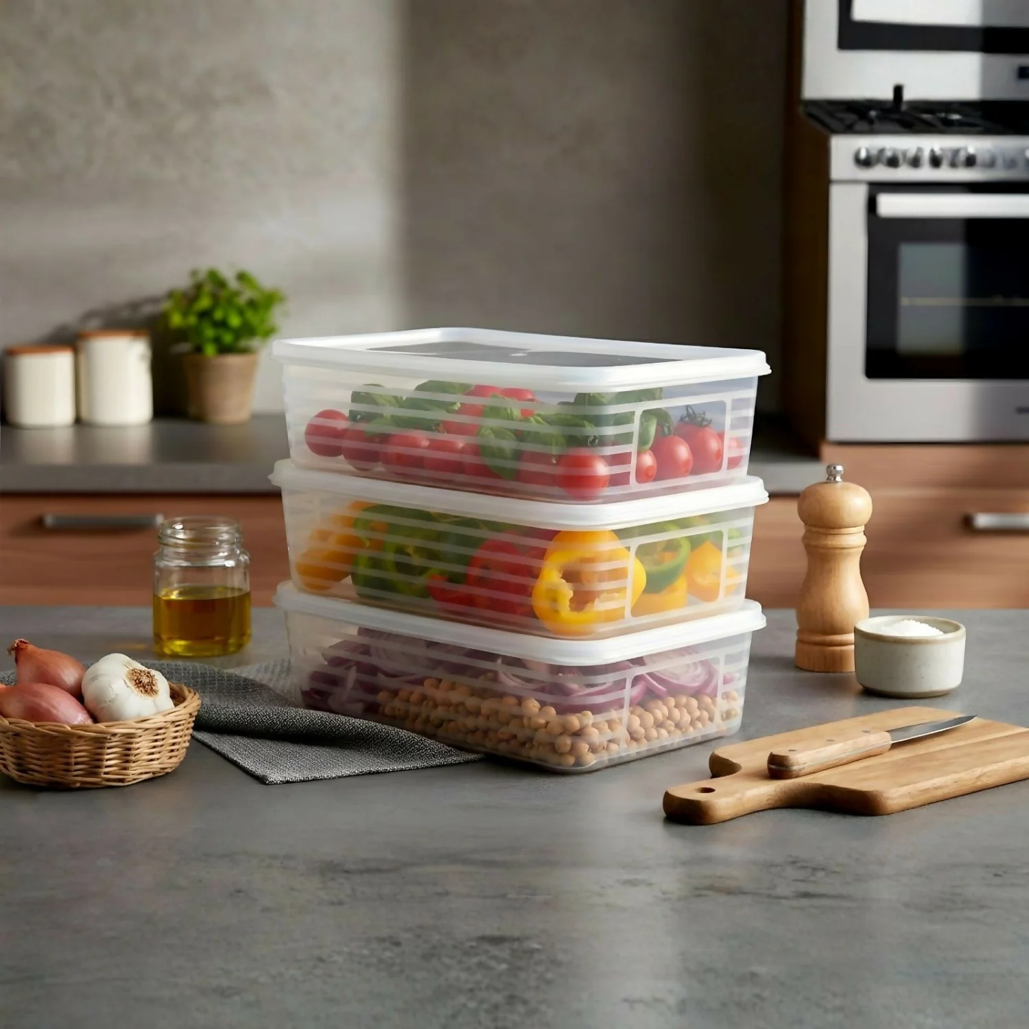 Cuisine Storage Container Airtight Kitchen Food Storage Box 3500Ml (Pack of 3) - Image 4