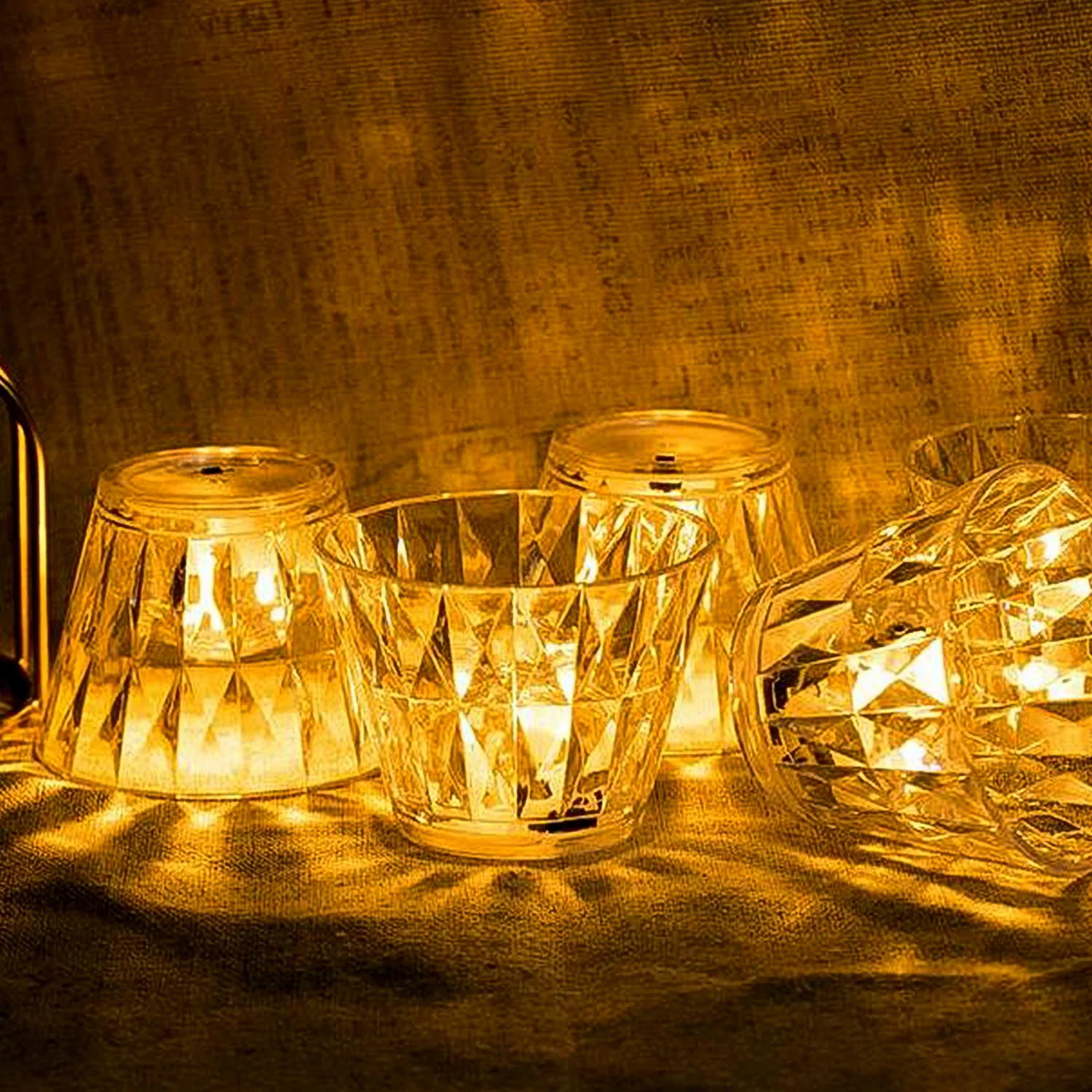 Cup Shape Crystal Table Lamp, Diwali (1 Pc) - Image 3