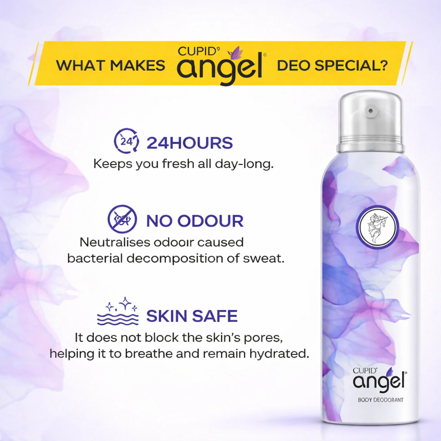 CUPID Angel Body Deodorant - RIZZ Refreshing Fragrance (150 ml) - Image 3