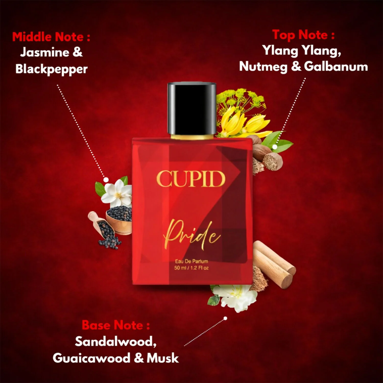 Cupid Luxury Men Pride Perfume|Long Lasting Fresh Edp Fragrance Scent Liquid Perfume (50 Ml) - Image 3