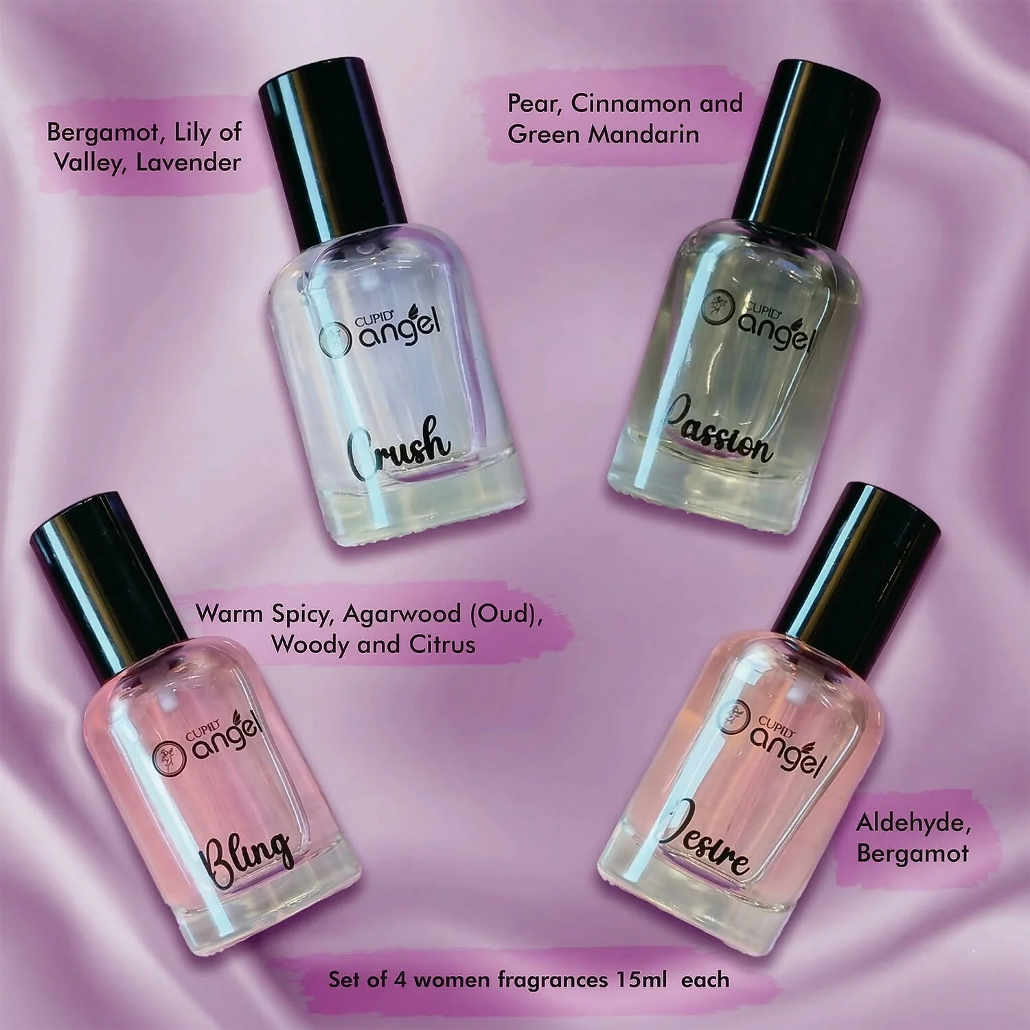 Cupid Perfume Gift Set for Women Long Lasting EDP Fragrance Collection (4x15ml) - Image 3