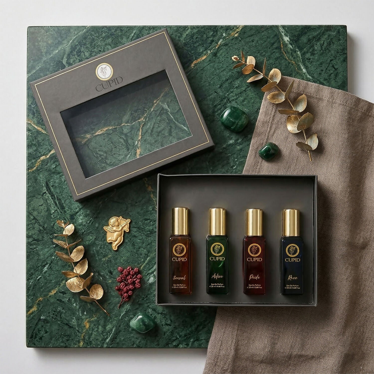 Cupid Premium Perfume Gift Set for Men Long Lasting Fragrance Collection (4x20ml) - Image 3
