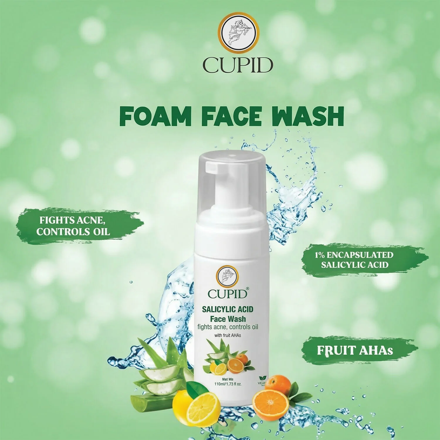 Cupid Salicylic Acid Foam Face Wash for Acne Control & Oil Balance (110 Ml) - Image 3