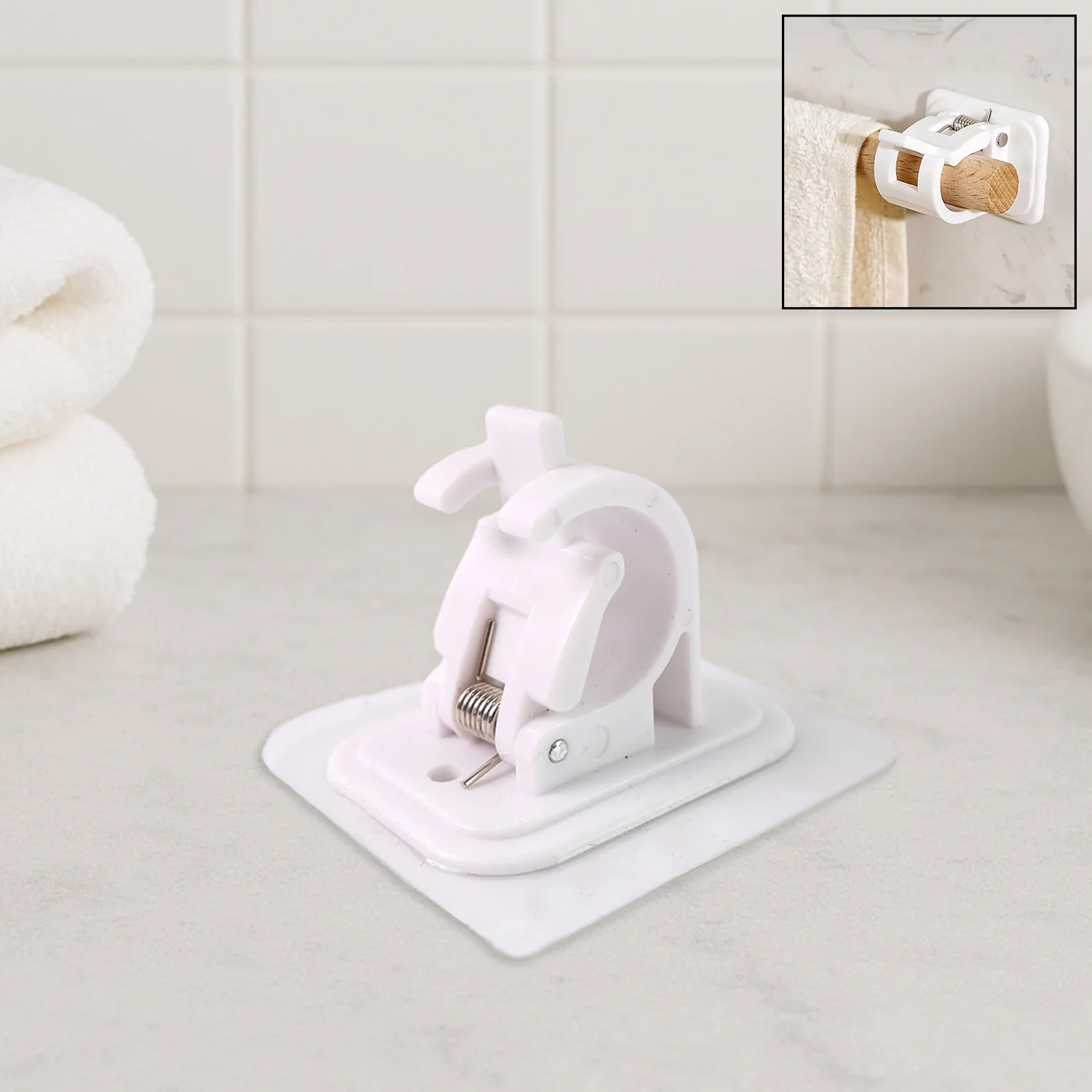 Curtain Rod Holder, Self Adhesive Hooks (2 Pcs Set) - Image 3