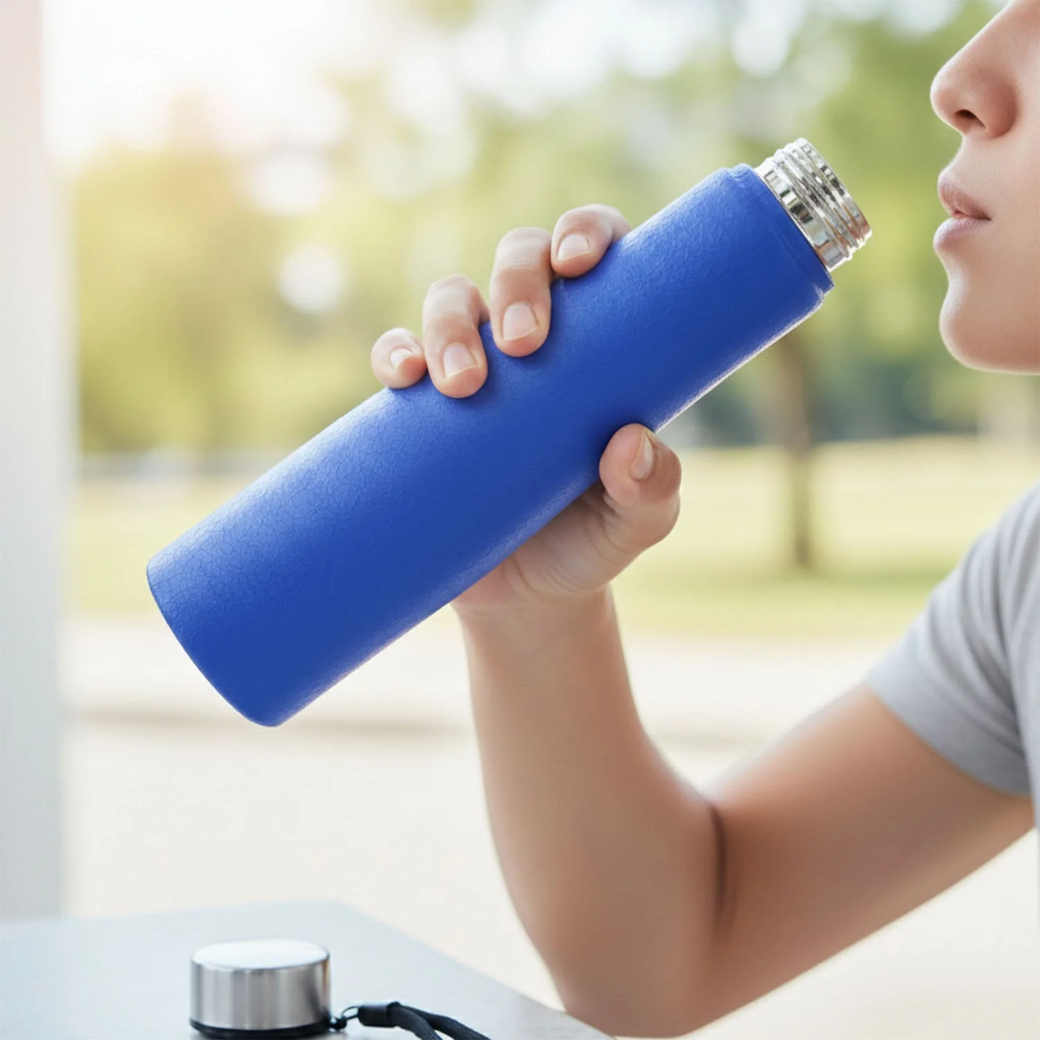 Custom Classic Stainless Steel Water Bottle Blue Color (1000 ML, 1 Piece) - Image 7