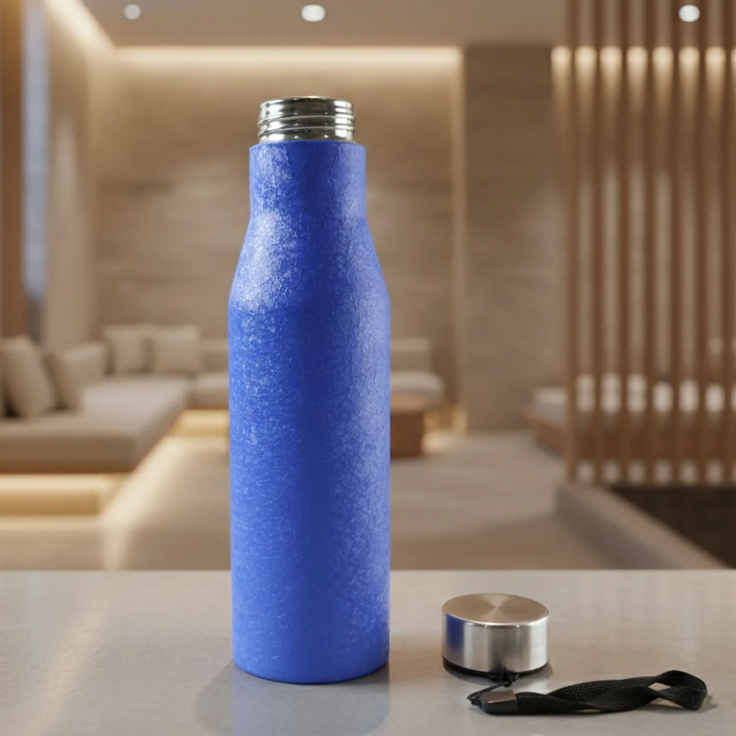 Custom Classic Stainless Steel Water Bottle Blue Color (1000 ML, 1 Piece) - Image 8
