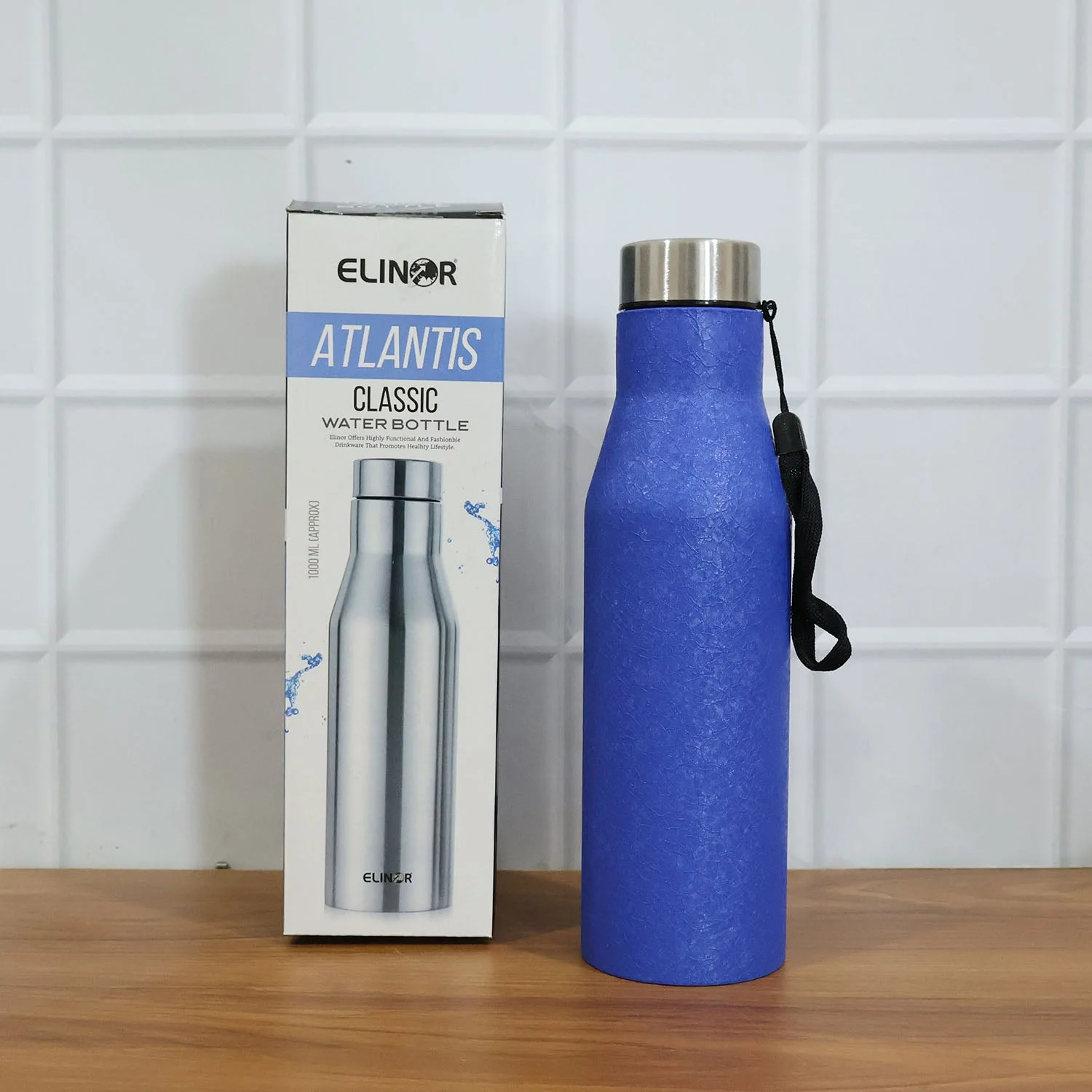 Custom Classic Stainless Steel Water Bottle Blue Color (1000 ML, 1 Piece) - Image 9