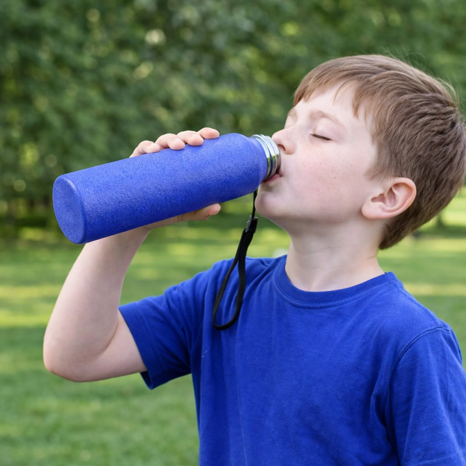 Custom Classic Stainless Steel Water Bottle Blue Color (1000 ML, 1 Pc) - Image 3