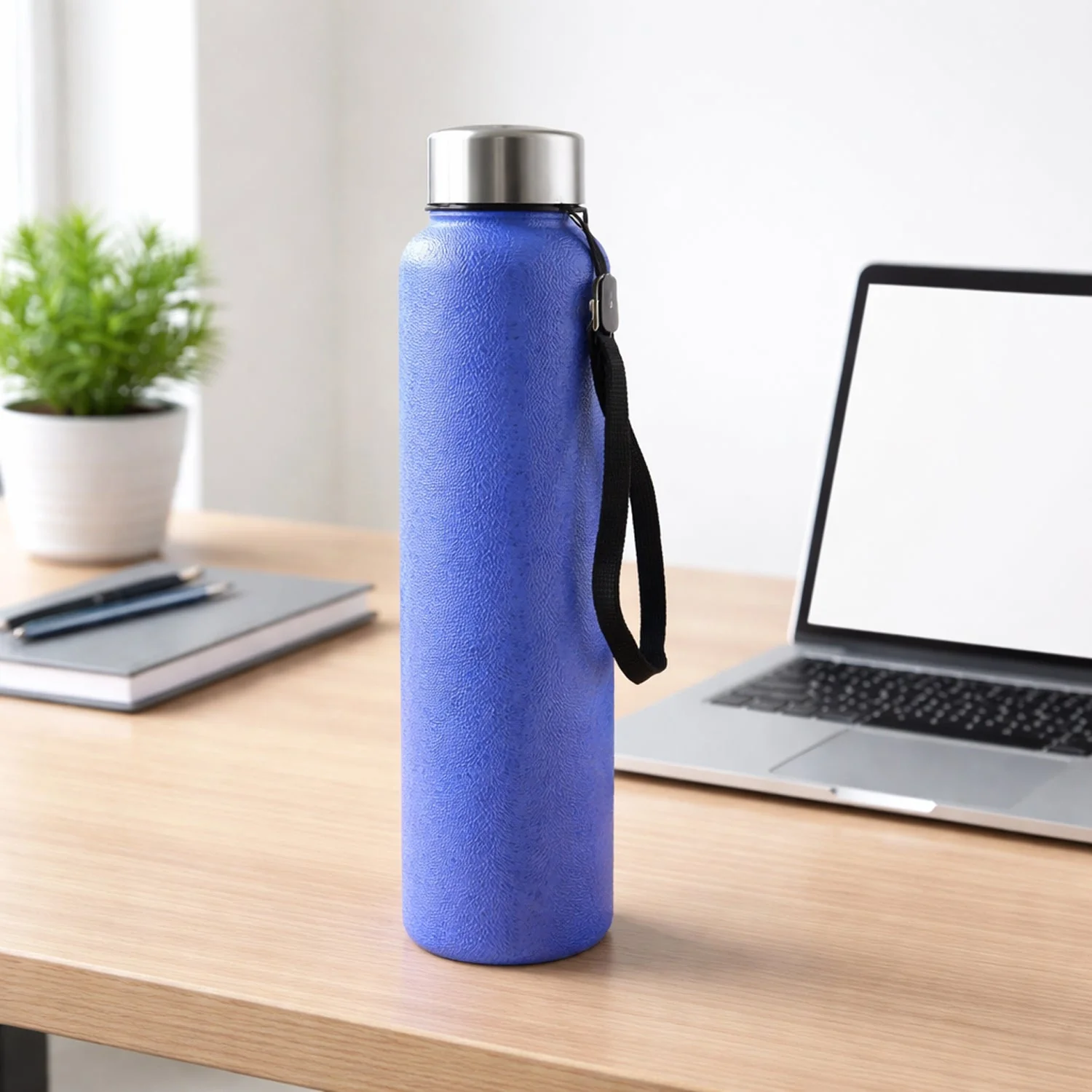 Custom Classic Stainless Steel Water Bottle Blue Color (1000 ML, 1 Pc) - Image 4