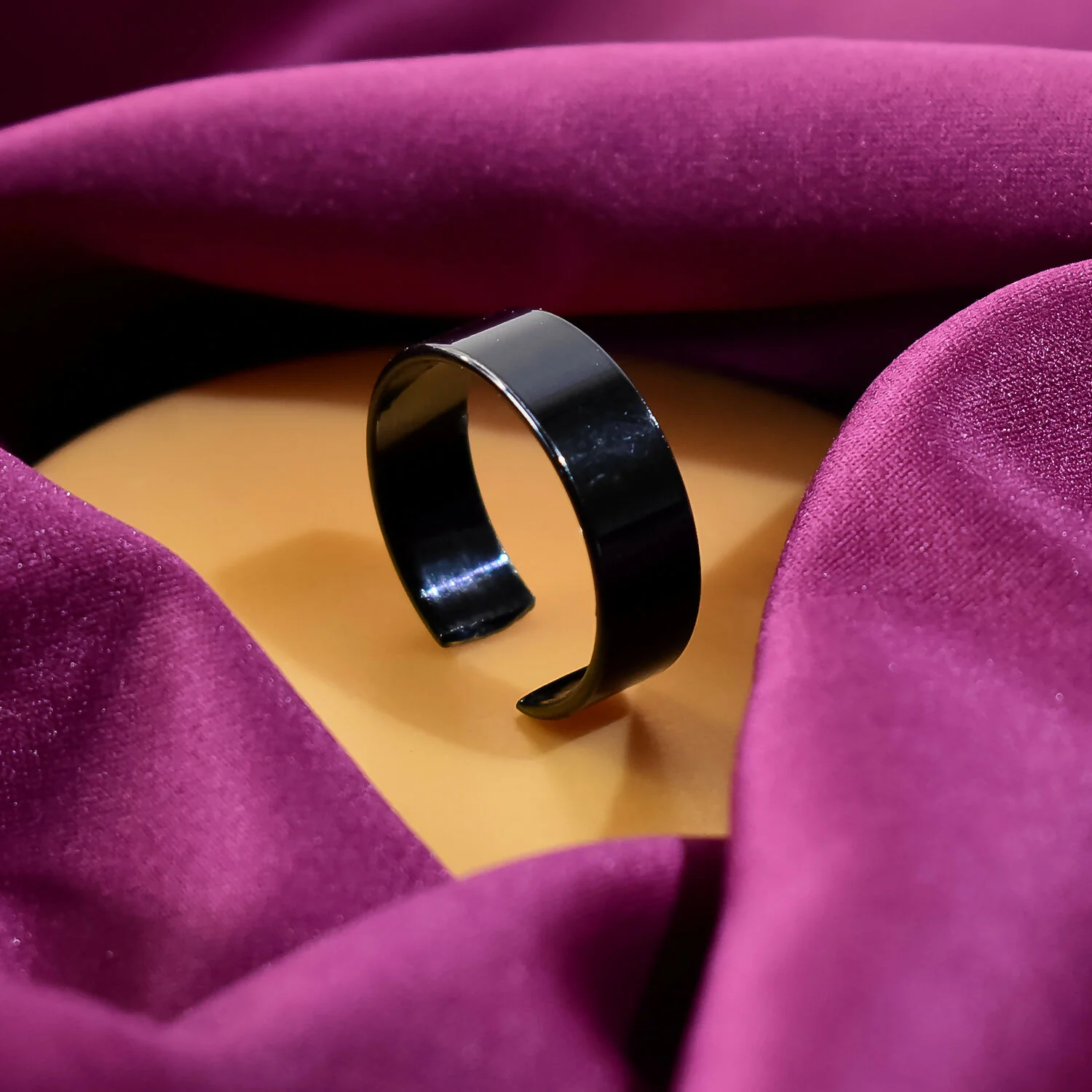 Custom Engraved Black Stainless Steel Adjustable Name Ring - Image 3