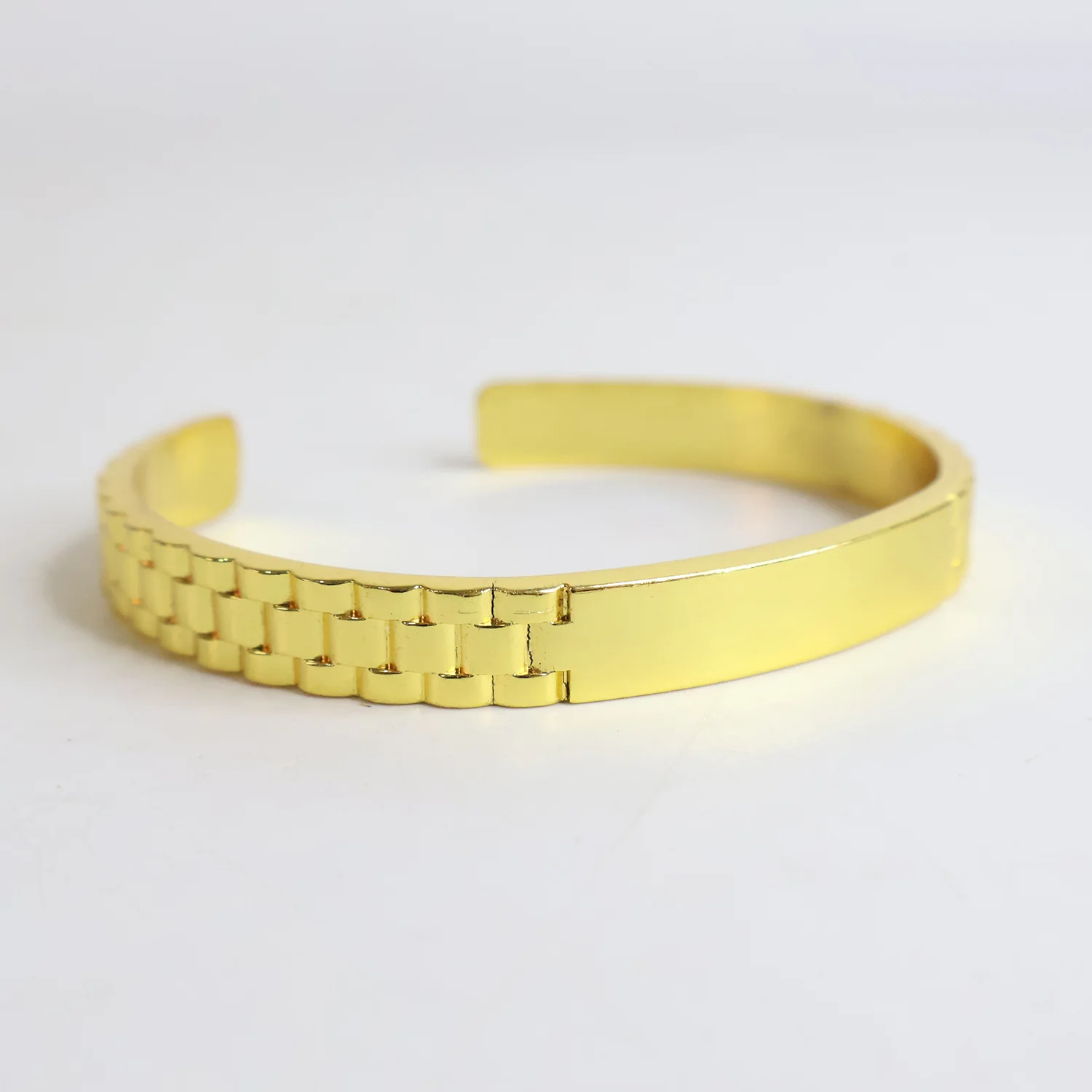 Custom Engraved Gold-Plated Bracelet – Personalized Adjustable Cuff for Men & Women - Image 5