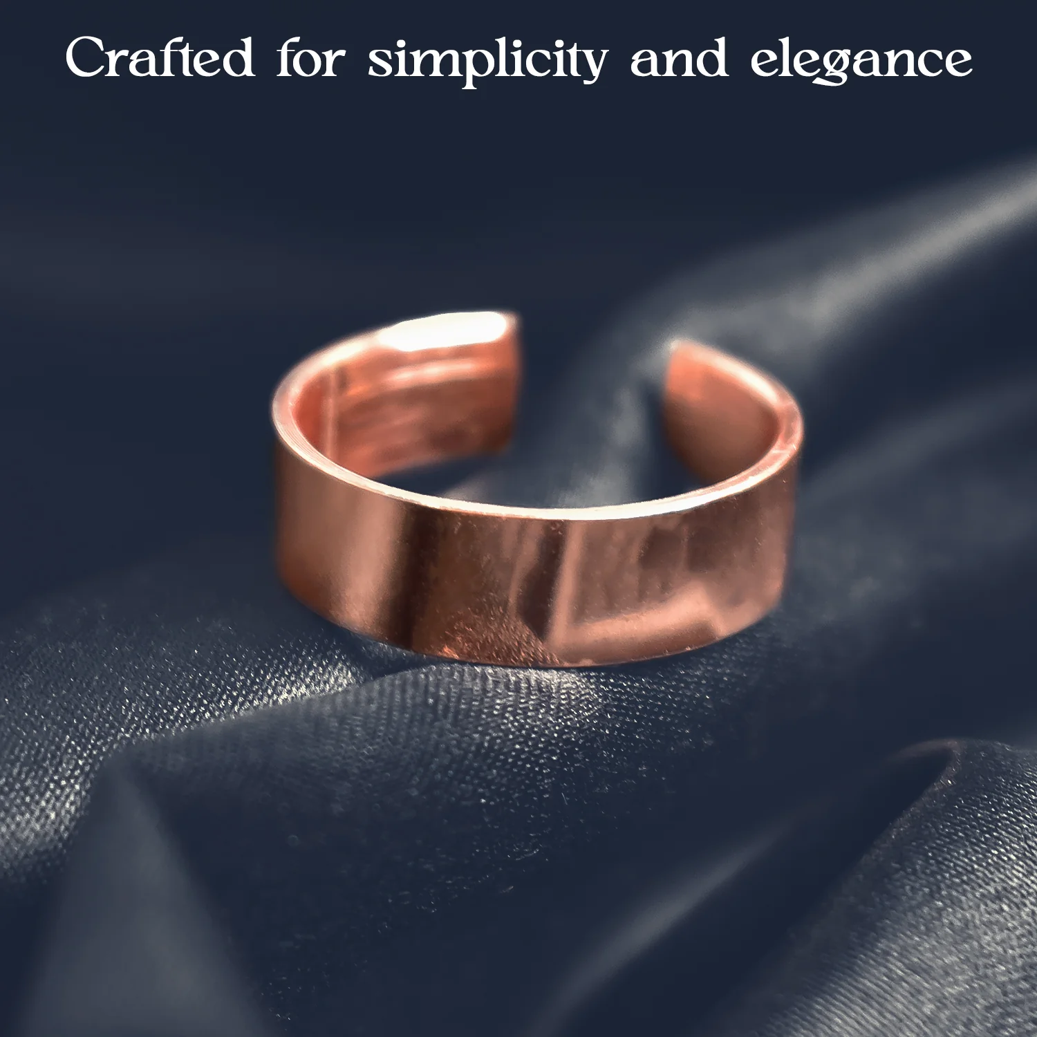 Custom Engraved Rose Gold-Plated Adjustable Stainless Steel Ring - Image 2