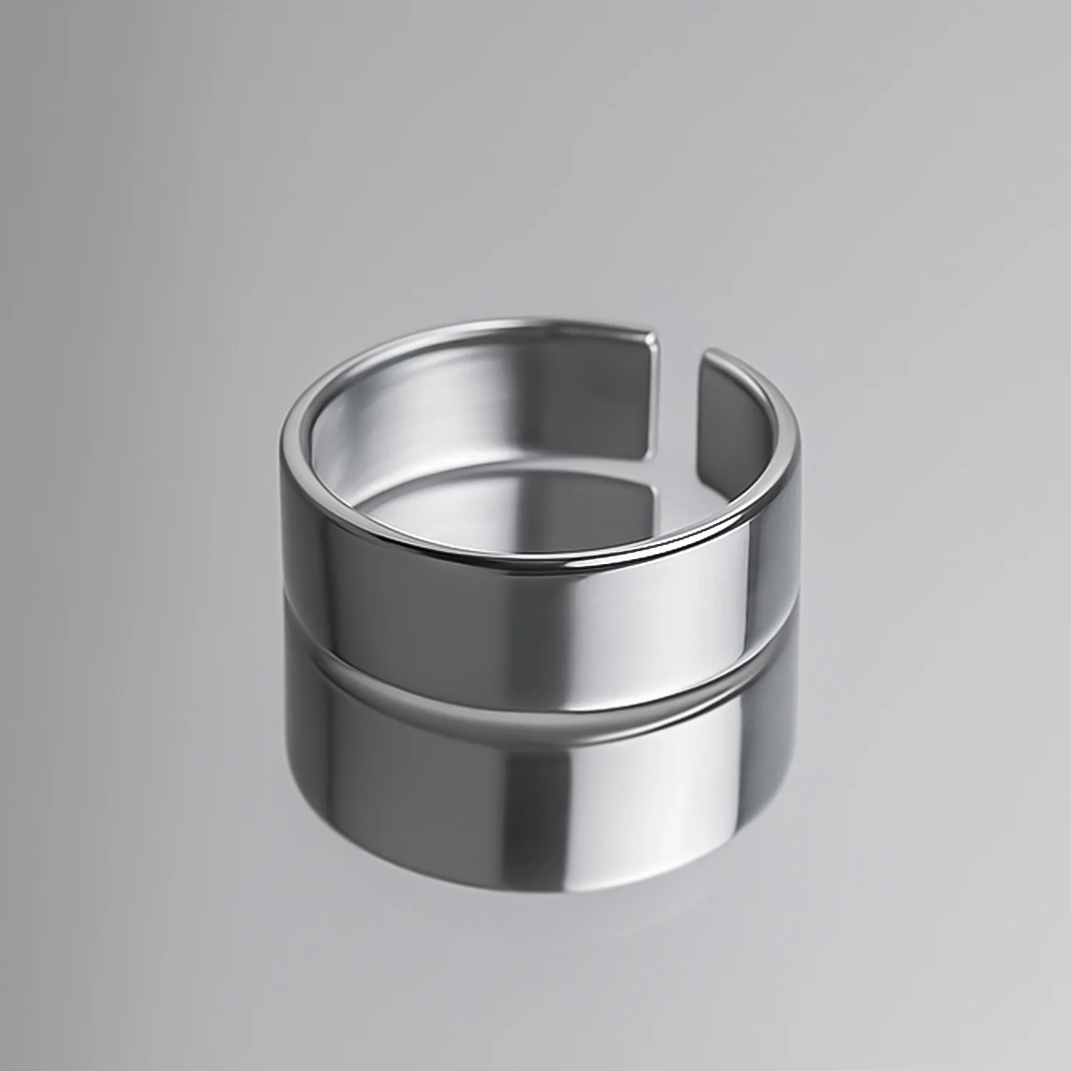 Custom Engraved Silver Stainless Steel Adjustable Ring - Image 2