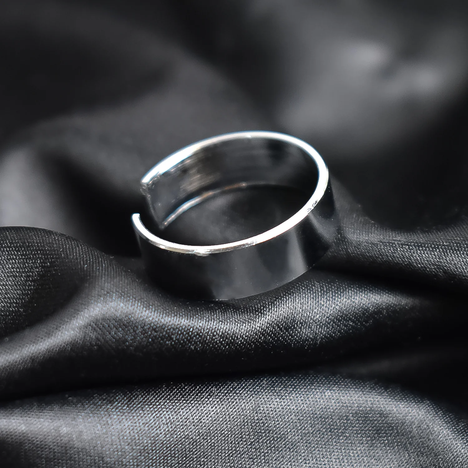 Custom Engraved Silver Stainless Steel Adjustable Ring - Image 4